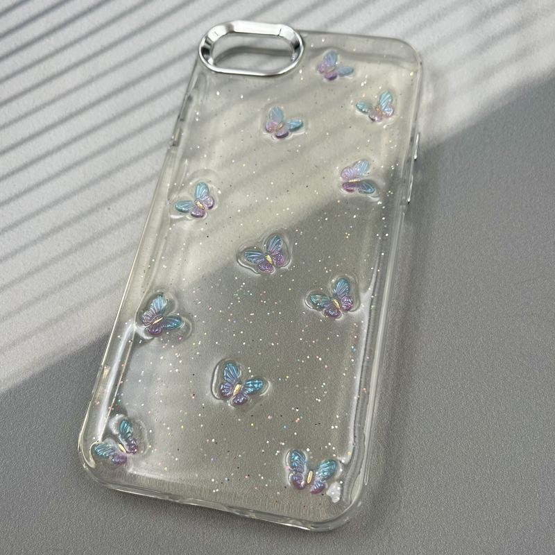 قاب گوشی iPhone 7 / iPhone 8 / iPhone SE 2020 / iPhone SE 2022 آیفون Resin Art Case شفاف لنز Silver طرح پروانه رنگی کد 83022 - Image 2