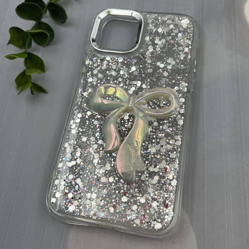 قاب گوشی iPhone 11 Pro آیفون Resin Case پاپیونی برجسته اکلیلی رزینی نقره ای لنز Silver کد 83463 - Image 2