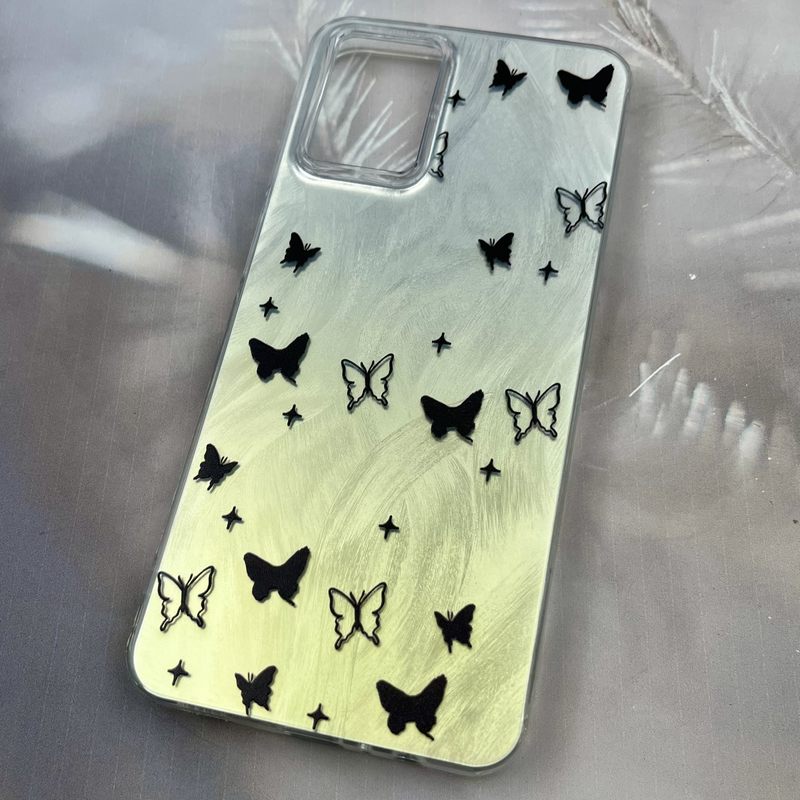 قاب گوشی Galaxy A12 / Galaxy M12 سامسونگ Brush Case دو رنگ لنز برجسته طرح پروانه مشکی کد 86173 - Image 2