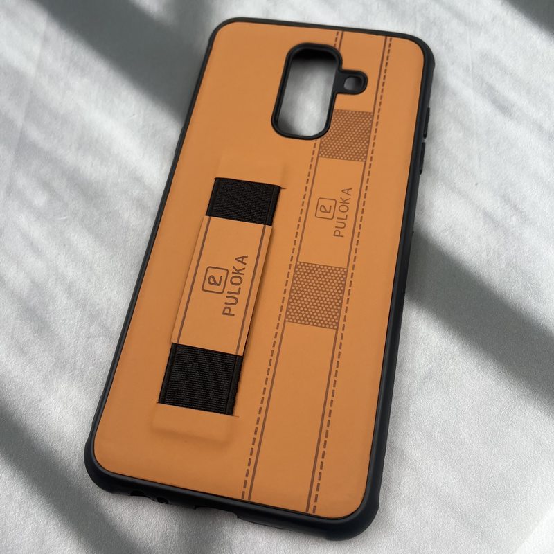 قاب گوشی Galaxy A6 Plus سامسونگ فینگر بند ایربگ دار چرم Puloka چرم عسلی کد 92187 - Image 2