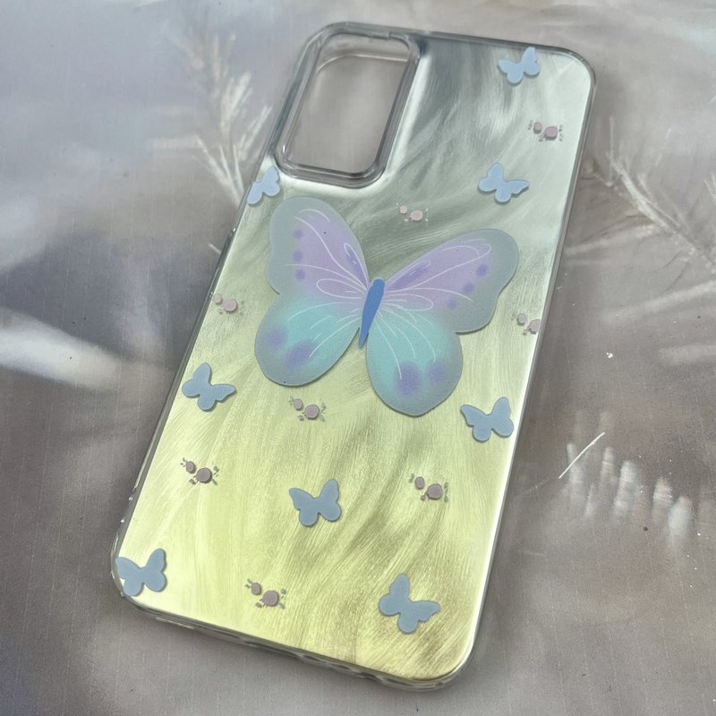 قاب گوشی Galaxy A15 سامسونگ Brush Case دو رنگ لنز برجسته طرح پروانه آبی کد 93044 - Image 2