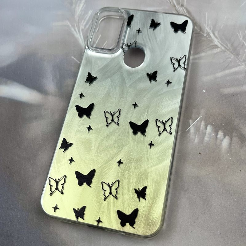 قاب گوشی Galaxy A11 / Galaxy M11 سامسونگ Brush Case دو رنگ لنز برجسته طرح پروانه مشکی کد 95353 - Image 2