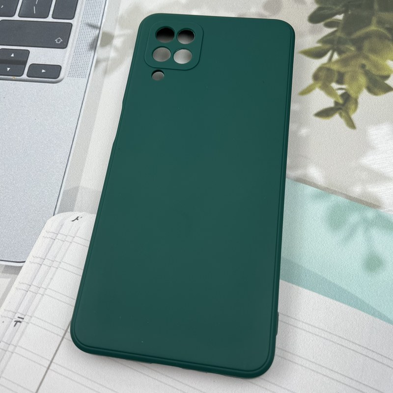 قاب گوشی Galaxy A12 / Galaxy M12 سامسونگ سیلیکونی TPU Case طرح ساده رنگی سبز تیره محافظ لنز دار کد 10286 - Image 2