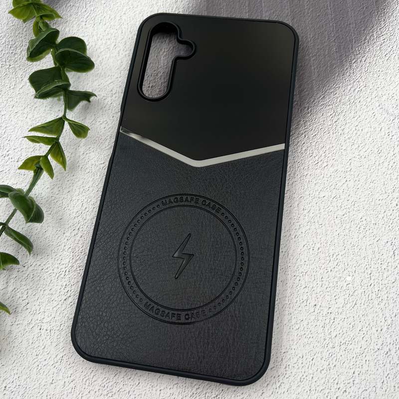 قاب گوشی Galaxy A14 سامسونگ PVD Case طرح مگ سیف Magsafe چرم برجسته لوکس مشکی کد 11341 - Image 2