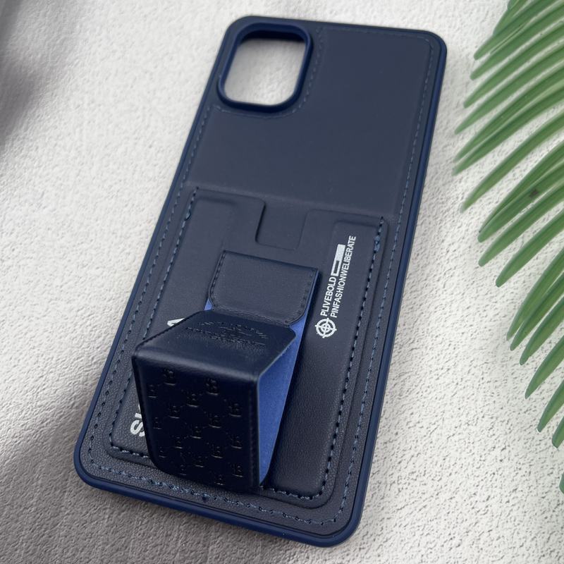 قاب گوشی Galaxy A06 سامسونگ جاکارتی استندشو SKINARMA چرم پولو دوخت دار سرمه ای کد 11617 - Image 2