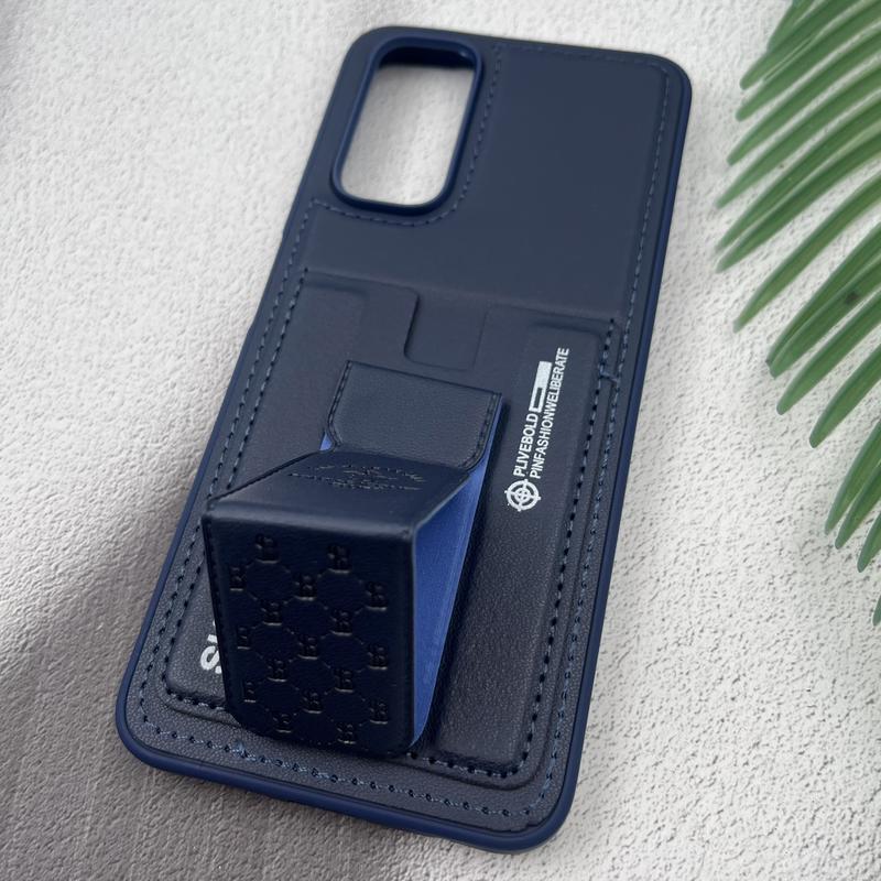 قاب گوشی Redmi Note 11 4G / Redmi Note 11S شیائومی جاکارتی استندشو SKINARMA چرم پولو دوخت دار سرمه ای کد 13230 - Image 2