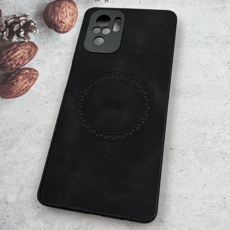 قاب گوشی Redmi Note 10 4G / Redmi Note 10S / Poco M5S شیائومی چرم MODERN STYLISH طرح مگ سیف برجسته مشکی محافظ لنز دار کد 14979 - Image 2