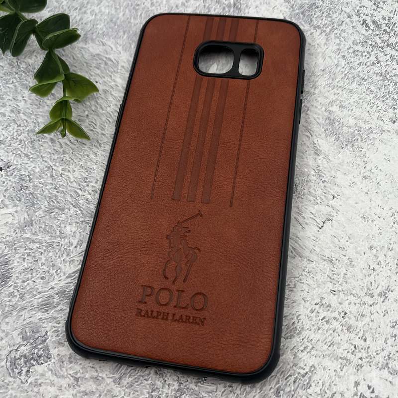 قاب گوشی Galaxy S7 Edge سامسونگ چرمی Polo پولو ایربگ دار کلاسیک برجسته قهوه ای محافظ لنز دار کد 15313 - Image 2