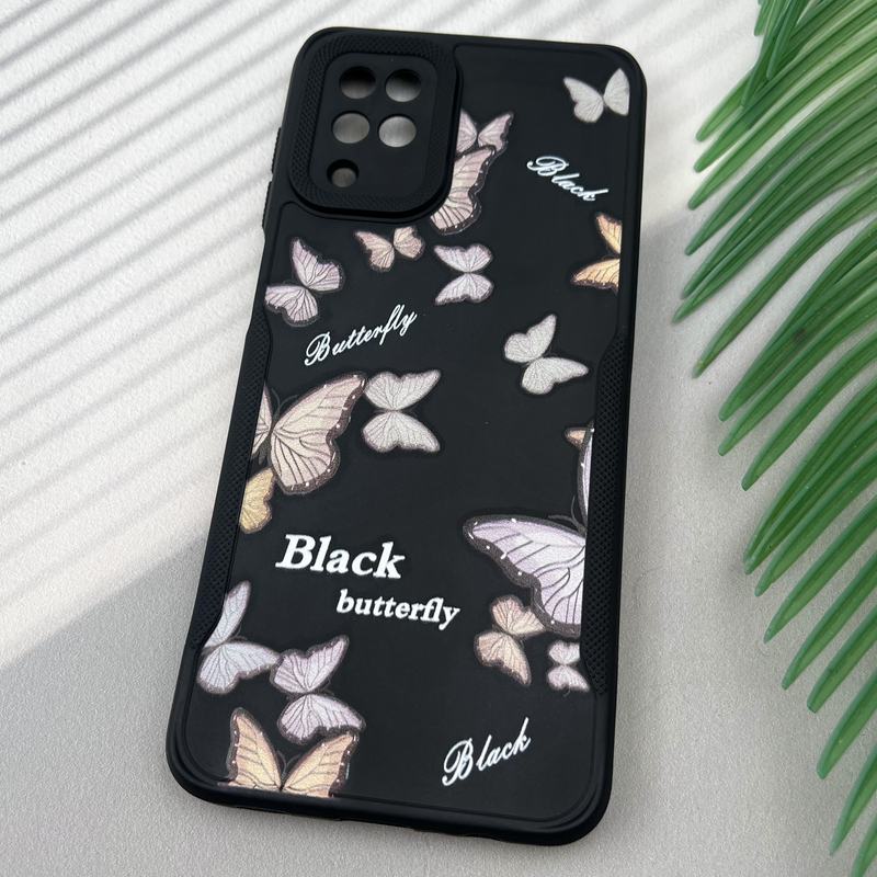 قاب گوشی Galaxy A12 / Galaxy M12 سامسونگ سیلیکونی Newzone لنز برجسته طرح پروانه مشکی محافظ لنز دار کد 18102 - Image 2