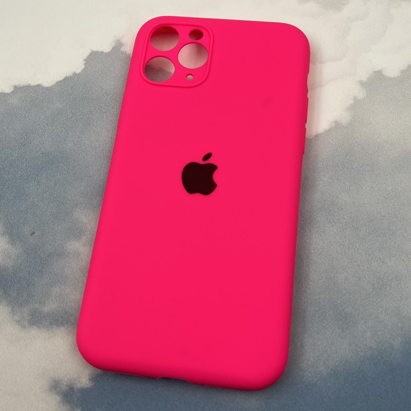 قاب گوشی iPhone 11 Pro آیفون سیلیکونی پاک کنی اورجینال داخل پارچه ای محافظ لنز دار رنگ سرخابی کد 20099 - Image 2
