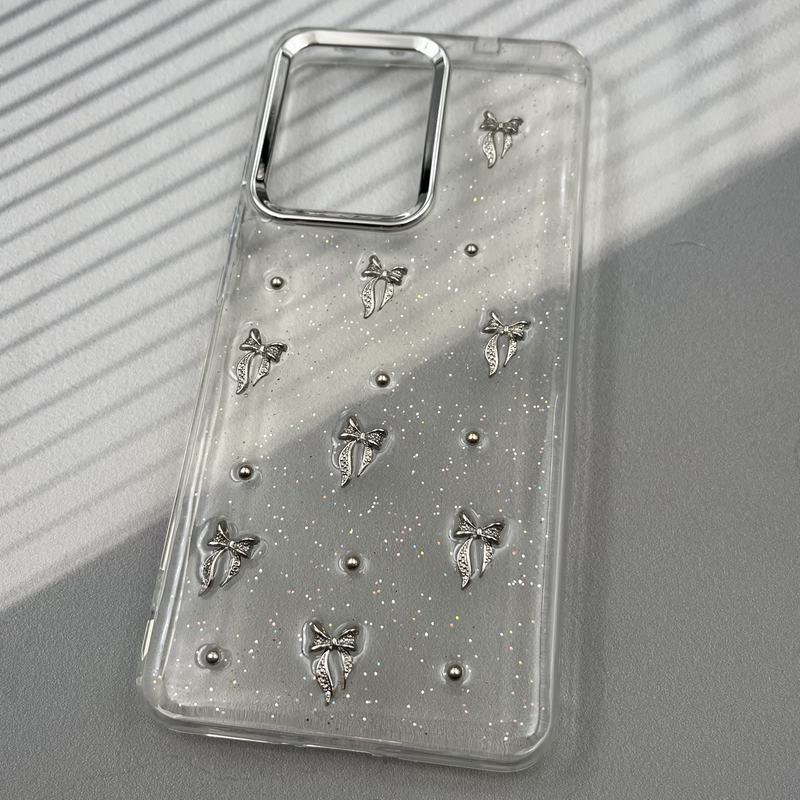 قاب گوشی Poco X7 Pro شیائومی Resin Art Case شفاف لنز Silver طرح پاپیون کرومی کد 21953 - Image 2