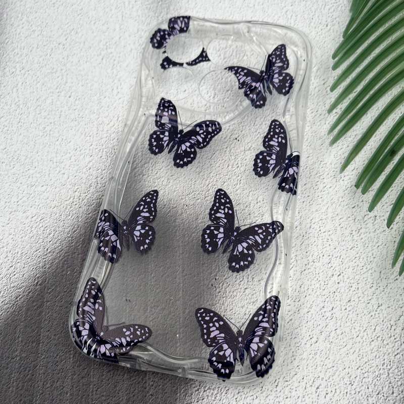 قاب گوشی Xiaomi 14T شیائومی شفاف ایربگ دار طرح فانتزی پروانه بنفش محافظ لنز دار کد 22952 - Image 2