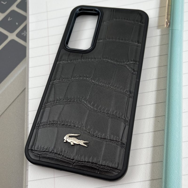 قاب گوشی Galaxy S23 FE سامسونگ Lacoste چرم کروکودیل برجسته لنز متال مشکی کد 25966 - Image 2