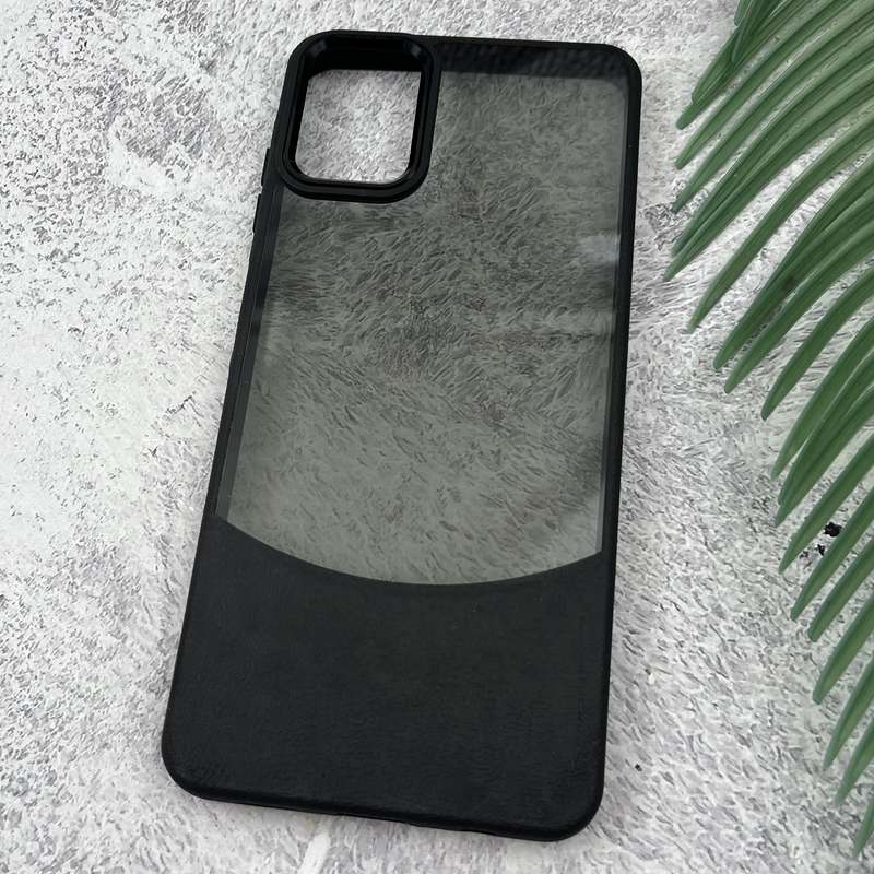 قاب گوشی Galaxy A06 سامسونگ PC Case سیلیکونی طرح چرم لنز متال شفاف دودی اسپرت مشکی کد 26480 - Image 2
