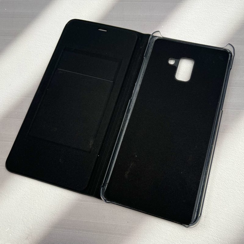 قاب گوشی Galaxy A8 Plus سامسونگ چرمی کلاسیک جاکارتی لوگو دار مشکی کد 27145 - Image 2