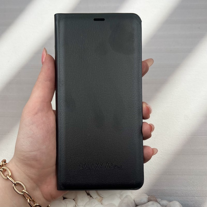 قاب گوشی Galaxy A8 Plus سامسونگ چرمی کلاسیک جاکارتی لوگو دار مشکی کد 27145 - Image 3