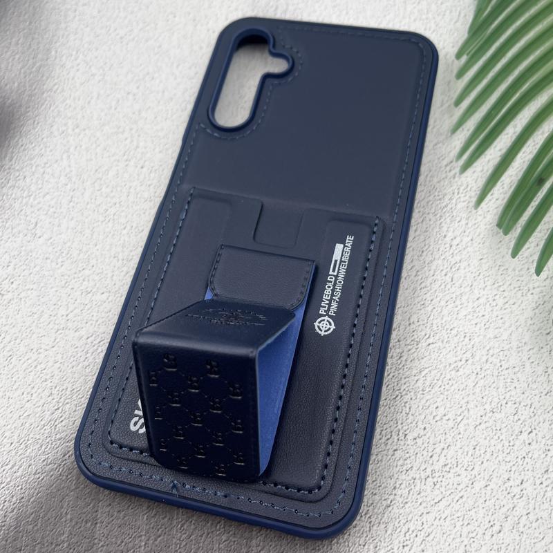 قاب گوشی Galaxy A14 سامسونگ جاکارتی استندشو SKINARMA چرم پولو دوخت دار سرمه ای کد 27728 - Image 2