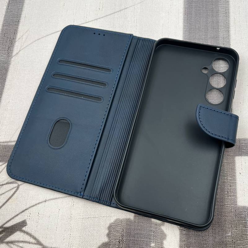 کیف گوشی Galaxy A35 سامسونگ چرم مگنتی جاکارتی محافظ لنز دار سرمه ای کد 28686 - Image 2