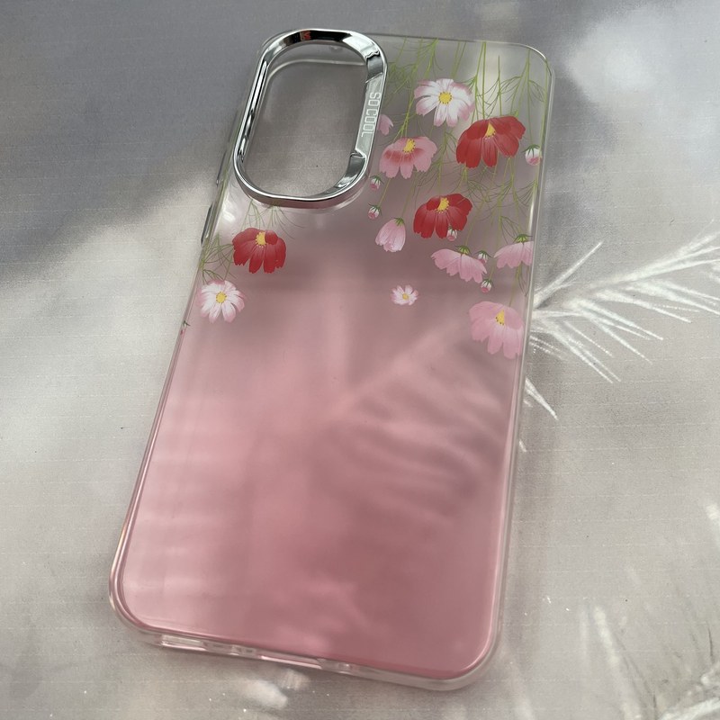 قاب گوشی Galaxy A35 سامسونگ So Cool لنز برجسته متال Flower طرح گل صورتی کد 32010 - Image 2