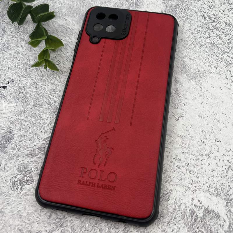 قاب گوشی Galaxy A12 / Galaxy M12 سامسونگ چرمی Polo پولو ایربگ دار کلاسیک برجسته زرشکی محافظ لنز دار کد 33949 - Image 2