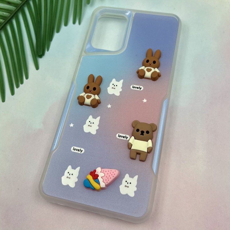 قاب گوشی Galaxy A12 / Galaxy M12 سامسونگ عروسکی پاستلی Newzone طرح تدی لنز برجسته کد 33969 - Image 2