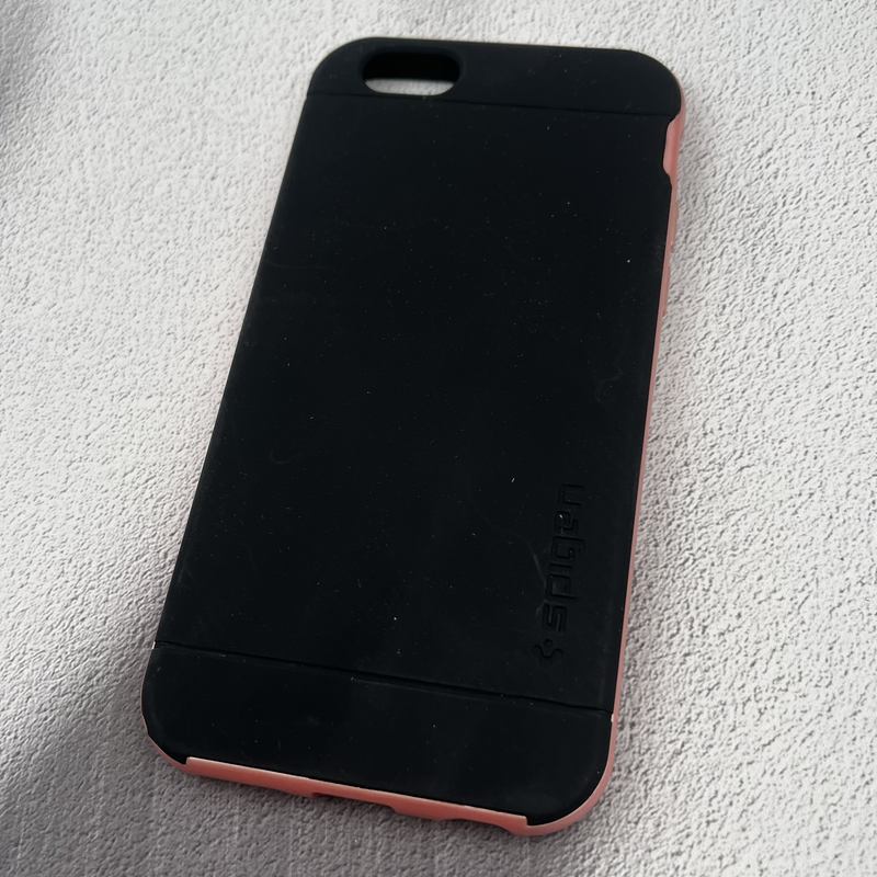 قاب گوشی iPhone 6 / iPhone 6S آیفون سیلیکونی دو تکه ضد ضربه Spigen مشکی دور رزگلد کد 35226 - Image 2