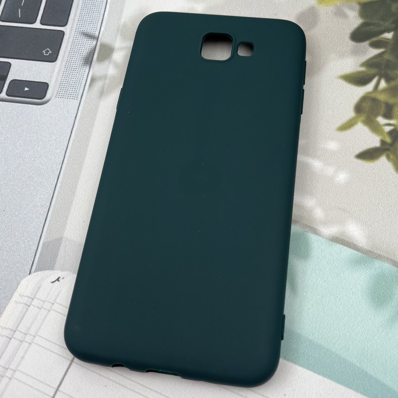 قاب گوشی Galaxy J5 Prime سامسونگ سیلیکونی TPU Case طرح ساده رنگی سبز تیره محافظ لنز دار کد 36707 - Image 2