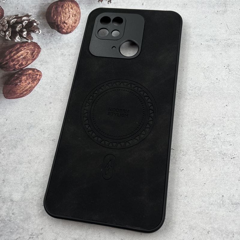 قاب گوشی Redmi 10C / Redmi 10 Power / Poco C40 شیائومی چرم MODERN STYLISH طرح مگ سیف برجسته مشکی محافظ لنز دار کد 36920 - Image 2