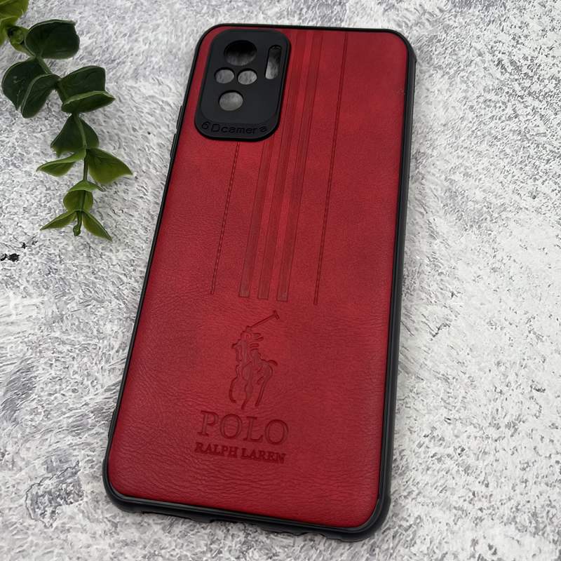 قاب گوشی Redmi Note 10 4G / Redmi Note 10S / Poco M5S شیائومی چرمی Polo پولو ایربگ دار کلاسیک برجسته زرشکی محافظ لنز دار کد 36983 - Image 2