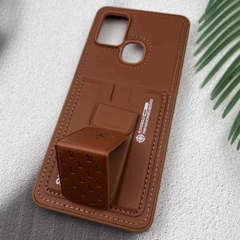 قاب گوشی Galaxy A21S سامسونگ جاکارتی استندشو SKINARMA چرم پولو دوخت دار عسلی کد 37747 - Image 2