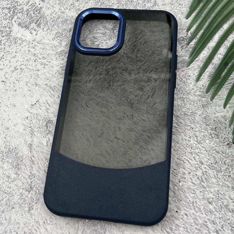 قاب گوشی iPhone 11 Pro آیفون PC Case سیلیکونی طرح چرم لنز متال شفاف دودی اسپرت سرمه ای کد 39029 - Image 2
