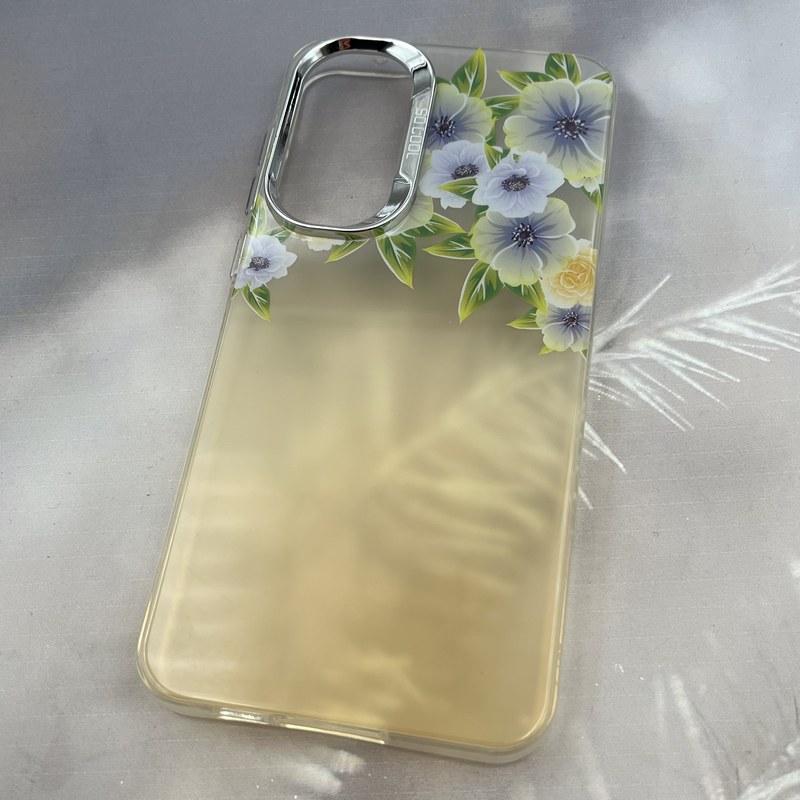 قاب گوشی Galaxy A55 سامسونگ So Cool لنز برجسته متال Flower طرح گل سفید سبز کد 39744 - Image 2
