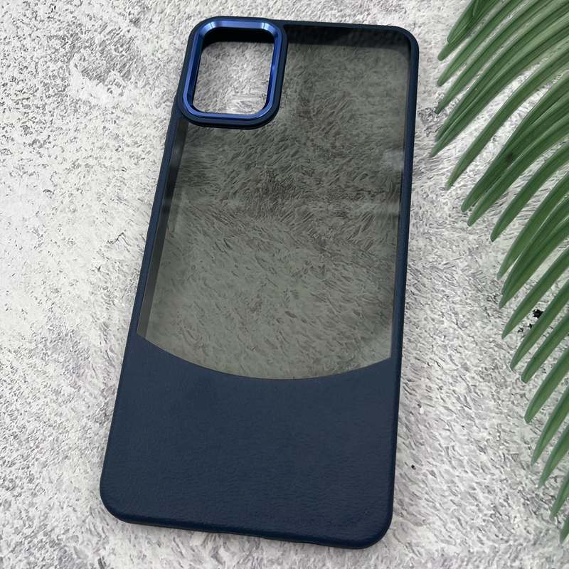 قاب گوشی Galaxy A06 سامسونگ PC Case سیلیکونی طرح چرم لنز متال شفاف دودی اسپرت سرمه ای کد 40668 - Image 2