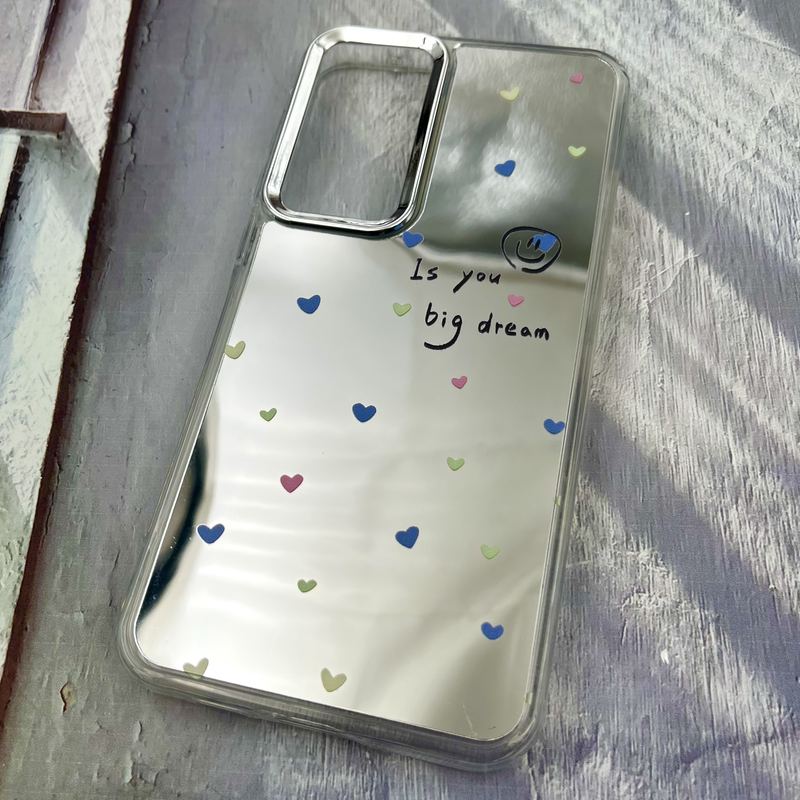 قاب گوشی Galaxy A55 سامسونگ آینه ای Mirror Case لنز Silver طرح قلب رنگی لوکس کد 40793 - Image 2