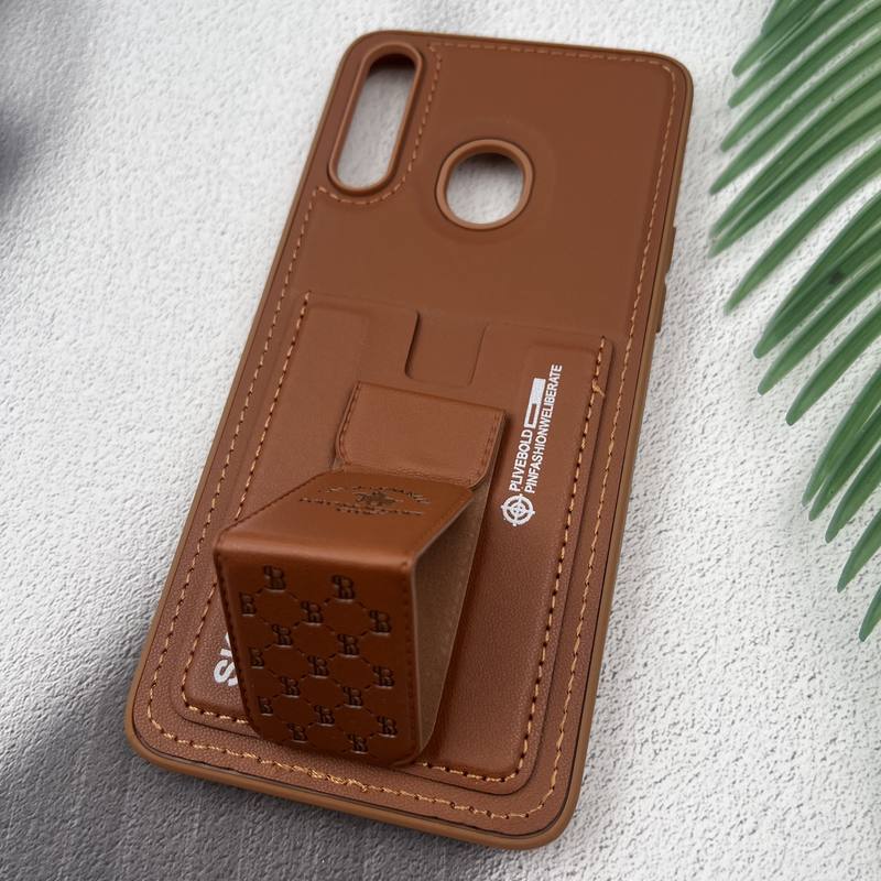 قاب گوشی Galaxy A20S سامسونگ جاکارتی استندشو SKINARMA چرم پولو دوخت دار عسلی کد 42408 - Image 2