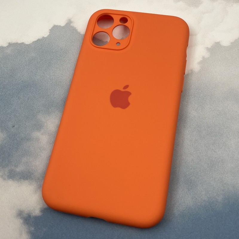 قاب گوشی iPhone 11 Pro آیفون سیلیکونی پاک کنی اورجینال داخل پارچه ای محافظ لنز دار رنگ نارنجی کد 77907 - Image 2