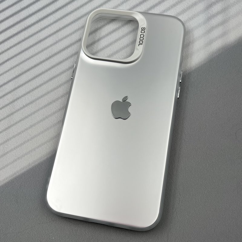 قاب گوشی iPhone 16 Pro Max آیفون SO COOL اورجینال لوگو دار Silver لنز برجسته نقره ای کد 42974 - Image 2