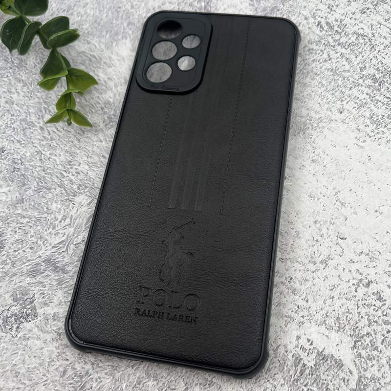 قاب گوشی Galaxy A23 سامسونگ چرمی Polo پولو ایربگ دار کلاسیک برجسته مشکی محافظ لنز دار کد 43757 - Image 2