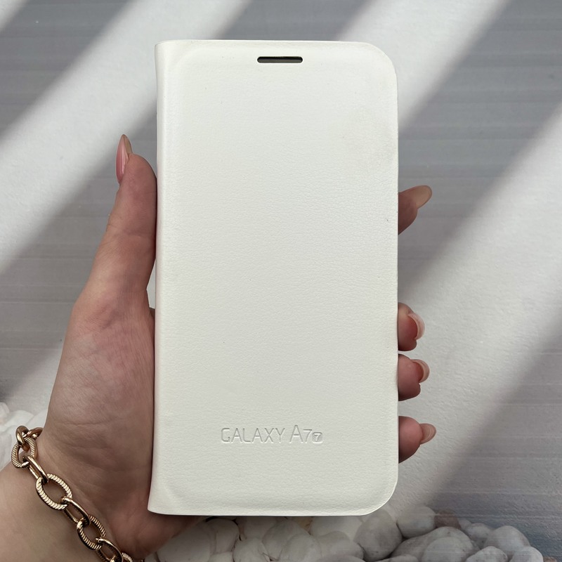 کیف گوشی (Galaxy A7 2017 (A720 سامسونگ چرمی کلاسیک جاکارتی لوگو دار سفید کد 43896 - Image 3