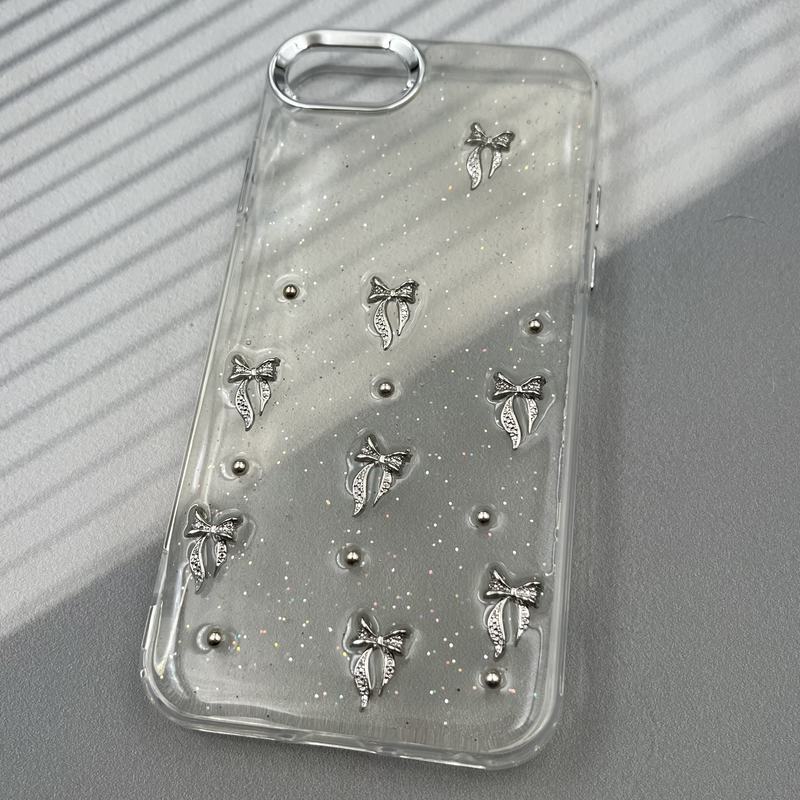 قاب گوشی iPhone 7 / iPhone 8 / iPhone SE 2020 / iPhone SE 2022 آیفون Resin Art Case شفاف لنز Silver طرح پاپیون کرومی کد 44987 - Image 2