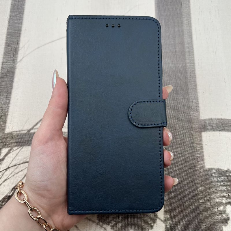 کیف گوشی Redmi 13C / Poco C65 شیائومی چرم مگنتی جاکارتی محافظ لنز دار بند آویز دار سرمه ای کد 46798 - Image 3