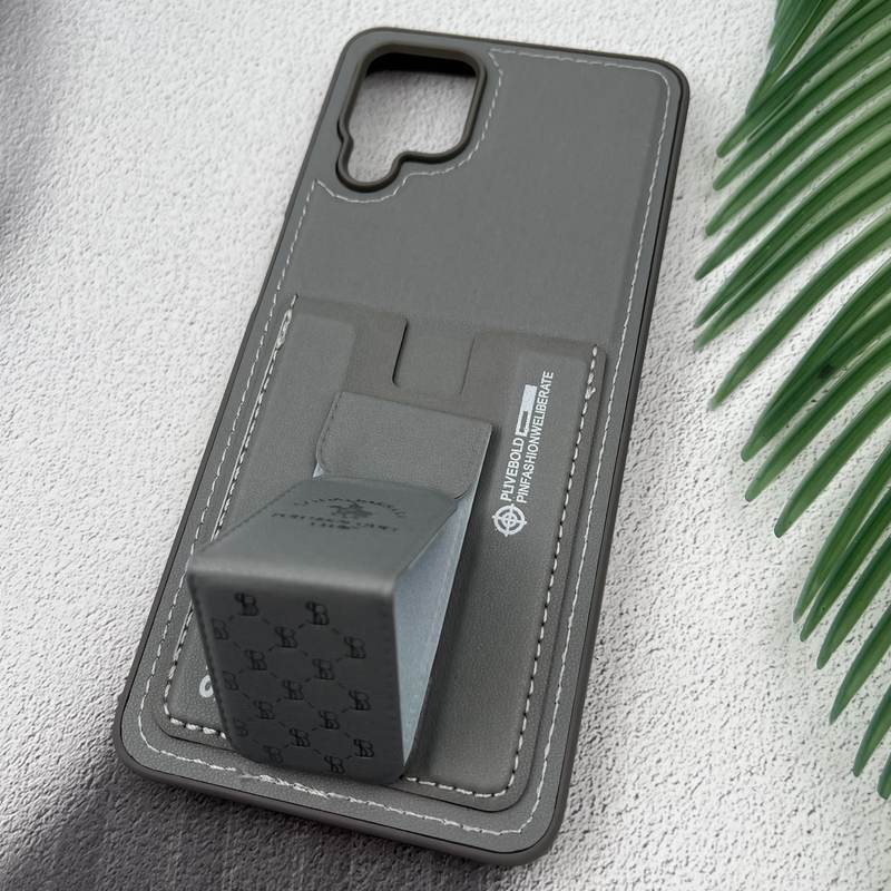 قاب گوشی Galaxy A12 / Galaxy M12 سامسونگ جاکارتی استندشو SKINARMA چرم پولو دوخت دار تیتانیوم کد 48447 - Image 2