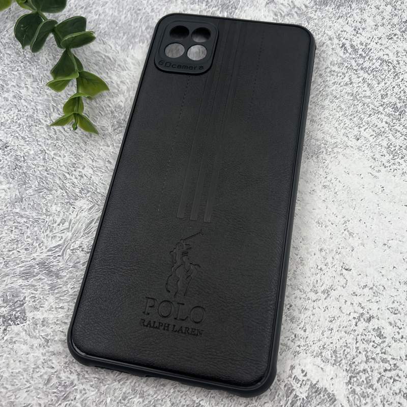 قاب گوشی Galaxy A22 5G سامسونگ چرمی Polo پولو ایربگ دار کلاسیک برجسته مشکی محافظ لنز دار کد 48863 - Image 2