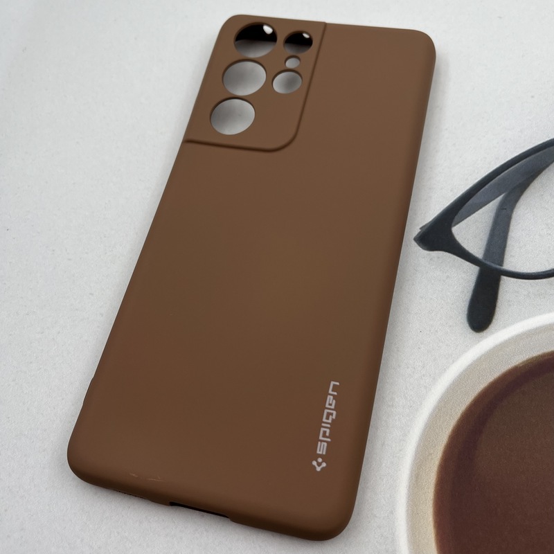 قاب گوشی Galaxy S21 Ultra سامسونگ سیلیکونی Spigen اورجینال داخل پارچه ای محافظ لنز دار صحرایی کد 51376 - Image 2