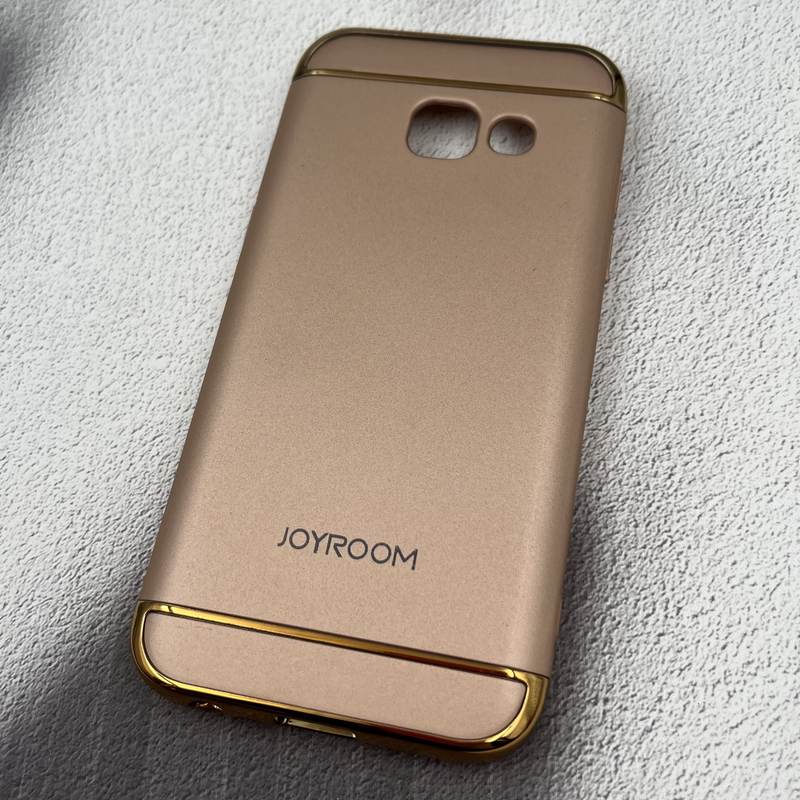 قاب گوشی (Galaxy A3 2017 (A320 سامسونگ سیلیکونی دو تکه JOY ROOM محافظ لنز دار رزگلد طلایی کد 52381 - Image 2