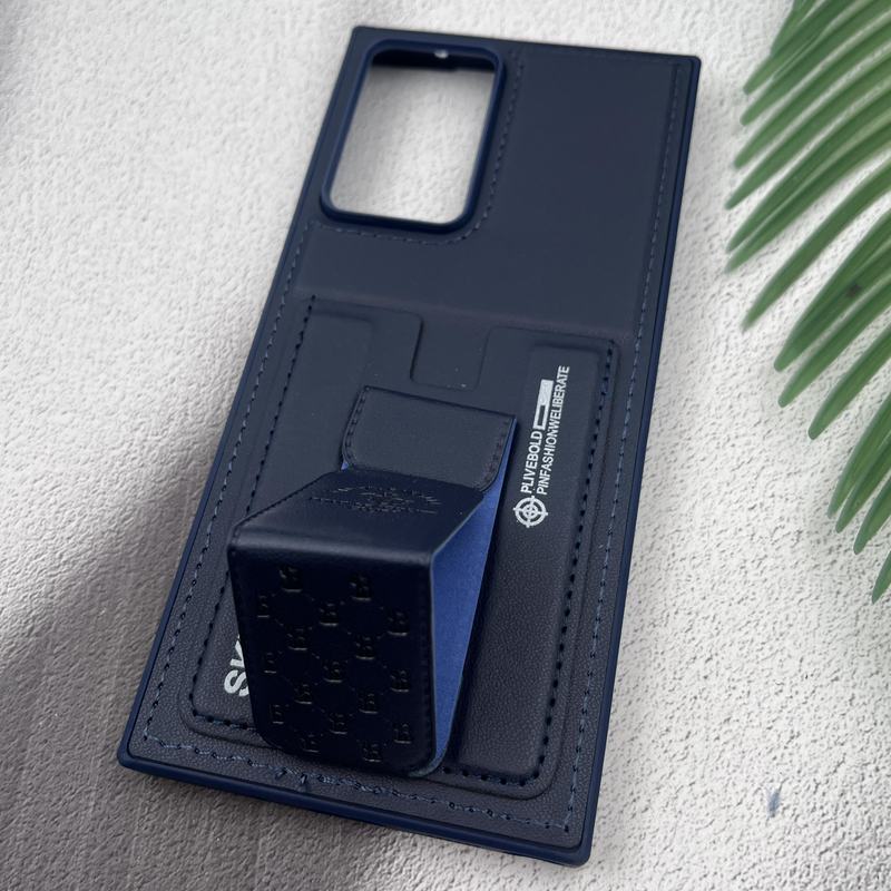 قاب گوشی Galaxy Note 20 Ultra سامسونگ جاکارتی استندشو SKINARMA چرم پولو دوخت دار سرمه ای کد 52859 - Image 2