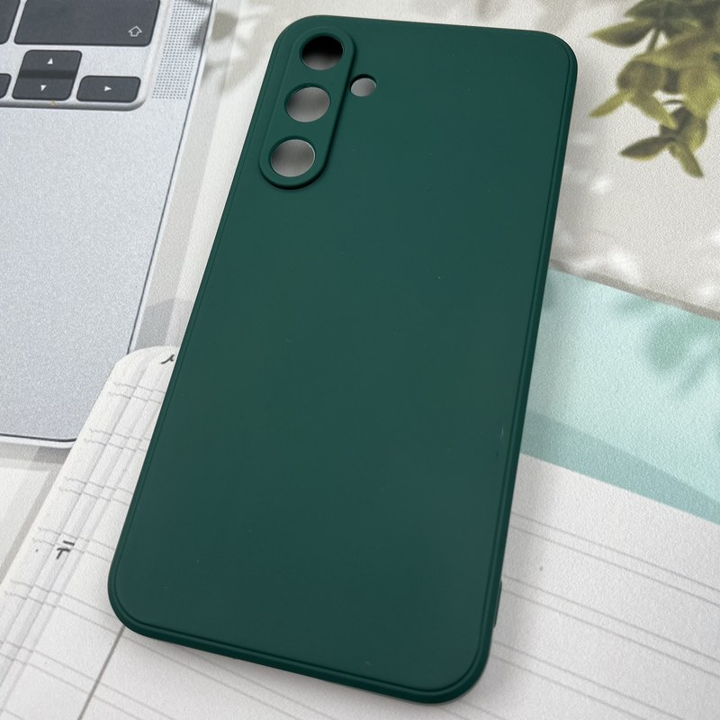 قاب گوشی Galaxy S23 FE سامسونگ سیلیکونی TPU Case طرح ساده رنگی سبز تیره محافظ لنز دار کد 54110 - Image 2