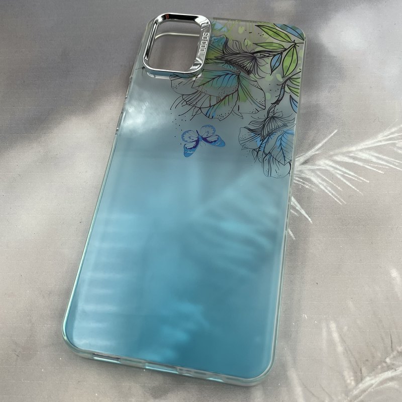 قاب گوشی Galaxy A05 سامسونگ So Cool لنز برجسته متال Flower طرح گل و پروانه آبی کد 55880 - Image 2