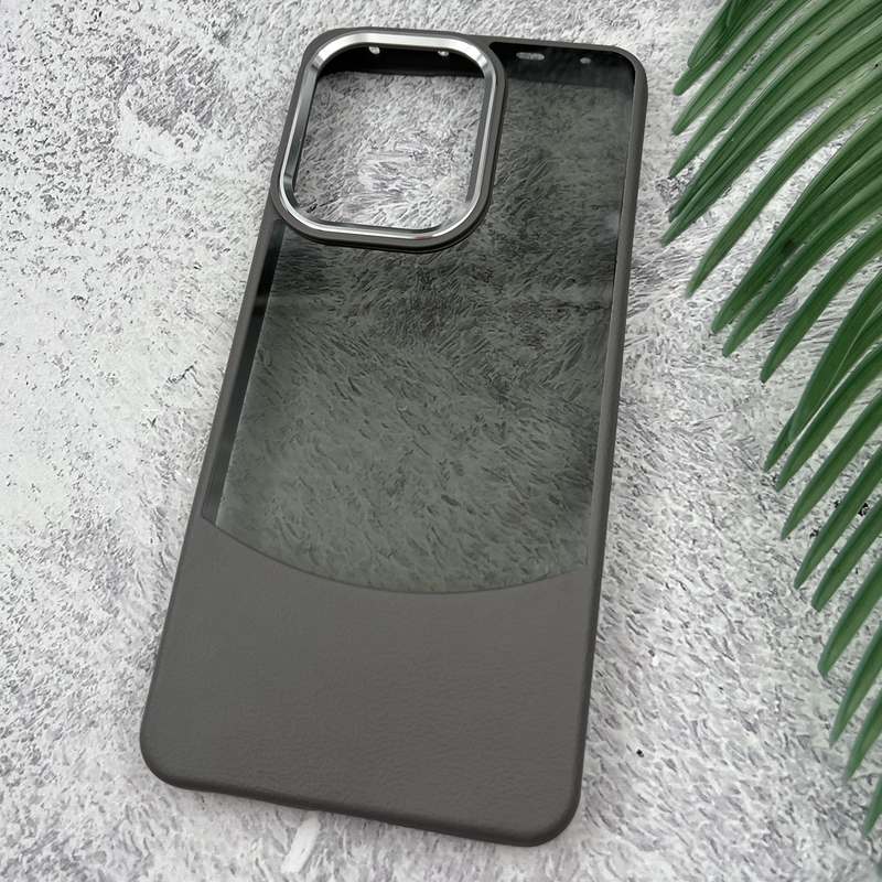 قاب گوشی Redmi Note 13 Pro Plus شیائومی PC Case سیلیکونی طرح چرم لنز متال شفاف دودی اسپرت تیتانیوم کد 55907 - Image 2