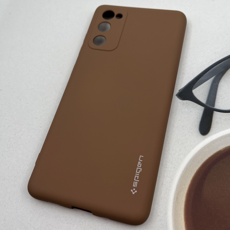 قاب گوشی Galaxy S20 FE سامسونگ سیلیکونی Spigen اورجینال داخل پارچه ای محافظ لنز دار صحرایی کد 56074 - Image 2